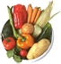  Bowl of fresh vegetables.